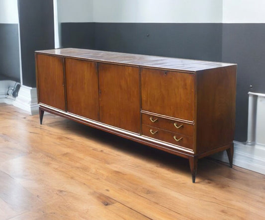 8 ft vintage wood credenza breakfront sideboard