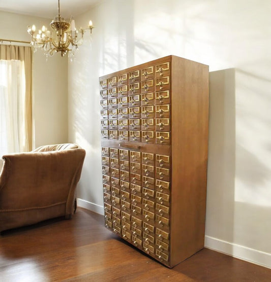 90 drawer vintage library card catalogue