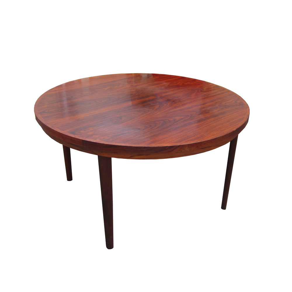 51″ Danish Midcentury Modern Rosewood Revolving Table