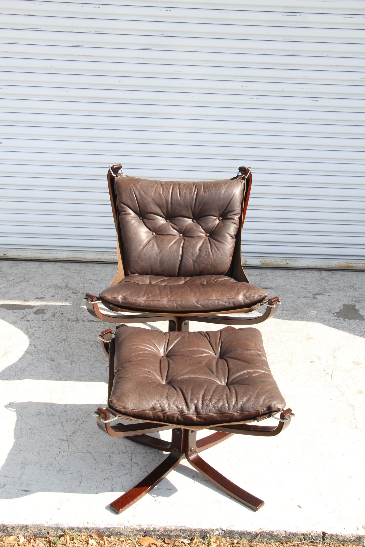 Vintage FALCON low back lounge chair with ottoman