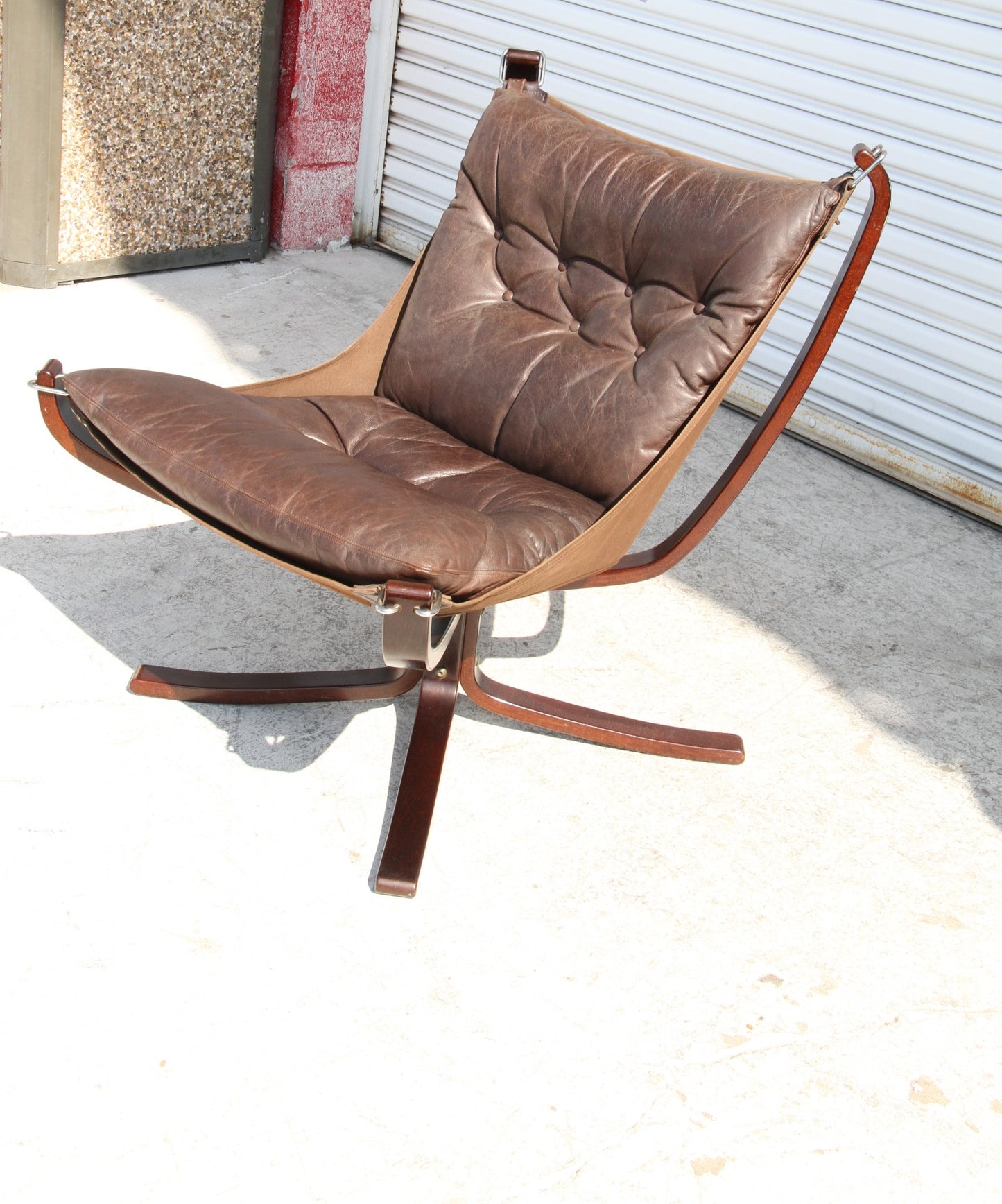 Vintage FALCON low back lounge chair with ottoman