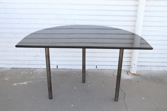 half moon marble table top view