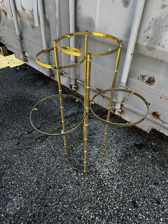 Adjustable brass bamboo étagère shelf