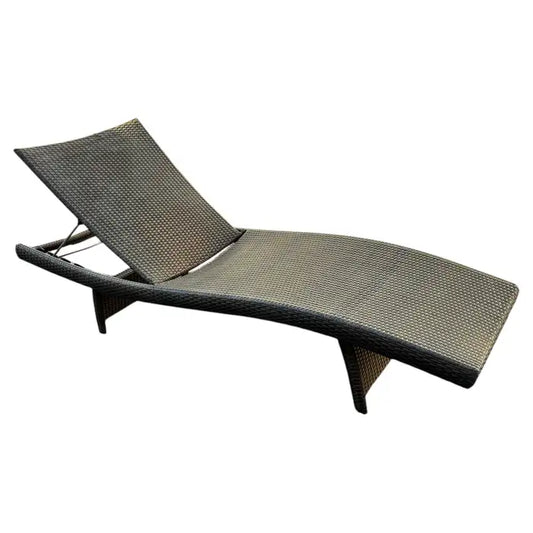 All weather wicker adjustable patio chaise lounge
