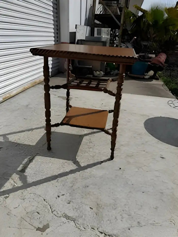 Classic barley twist style square wooden table