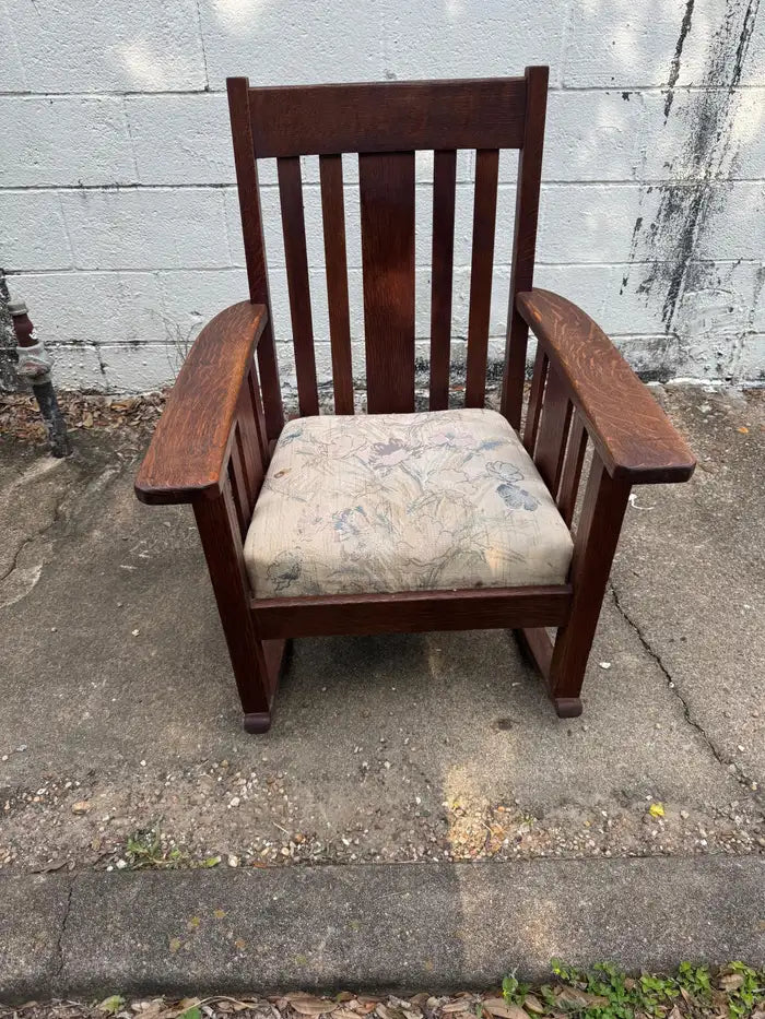Antique Mission rocker for farmhouse living room décor