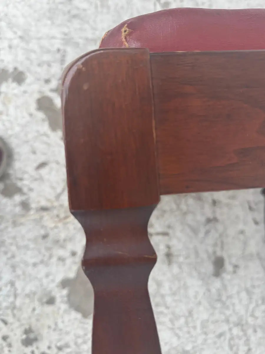 Antique Singer style sewing stool with carved legs