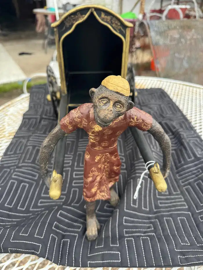 Decorative bronze monkey statue for eclectic home décor