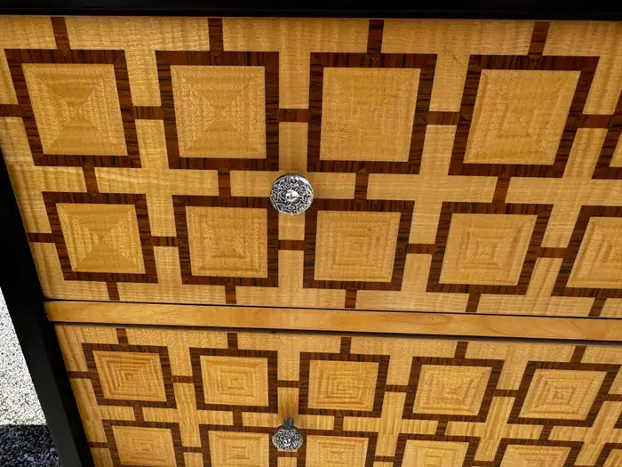 Classic wooden dresser with four drawers carved detail furniture