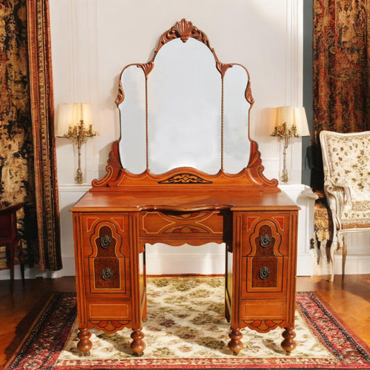 Art Deco waterfall vanity with drawers