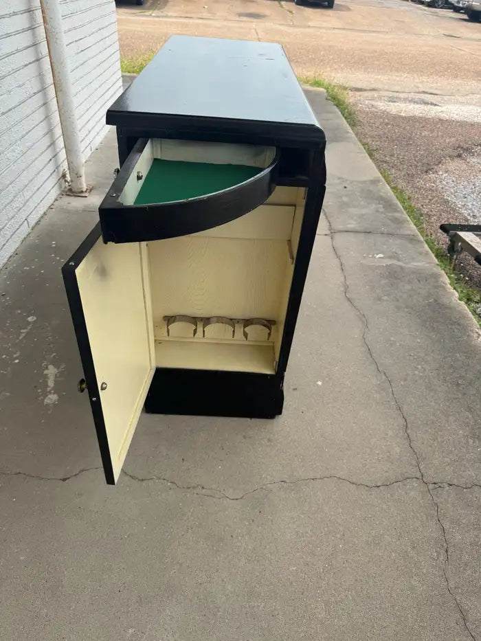 Vintage lacquer liquor cabinet for home bar