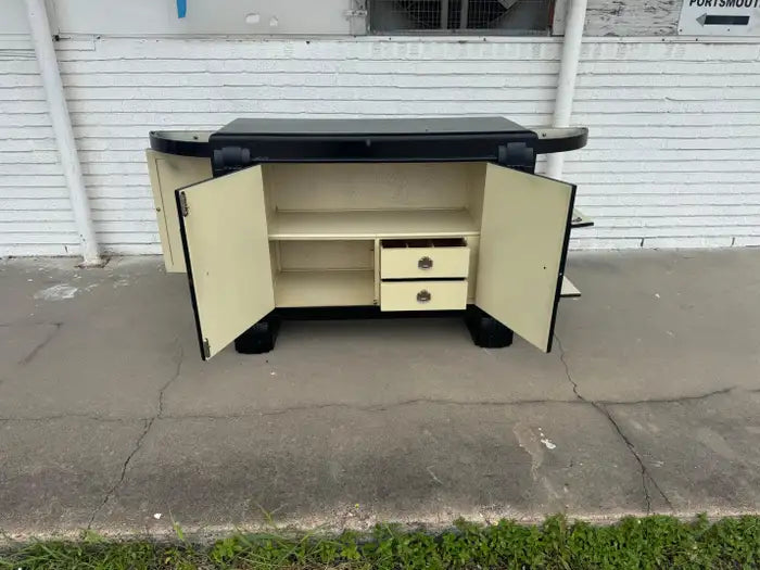 Art Deco accent cabinet with glossy finish