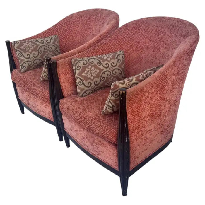 Art Deco fluted leg accent chair with sculptural furniture design