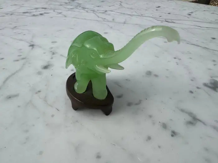 Asian inspired jade elephant figurine collectible art