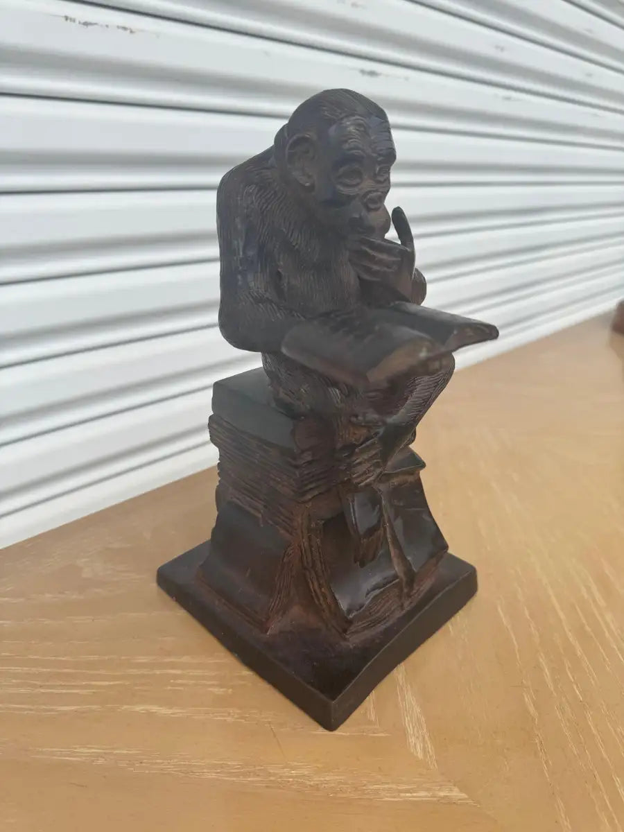 detailed bronze monkey figurine with expressive posture