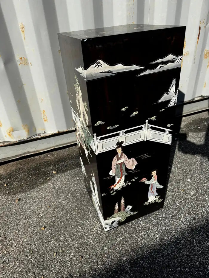 Asian inspired cube display stand