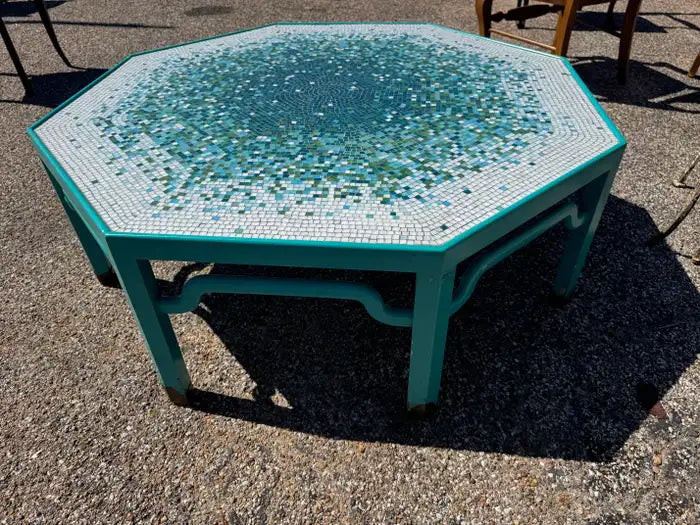 asian inspired coffee table octagonal wood frame