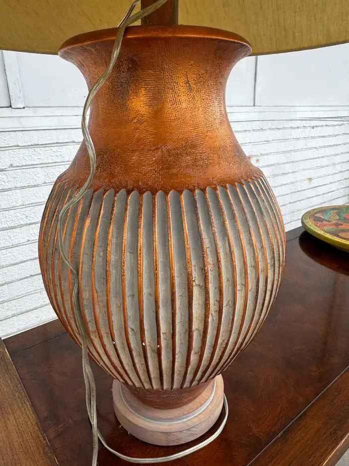 decorative Asian style lamp with multicolor painted finish