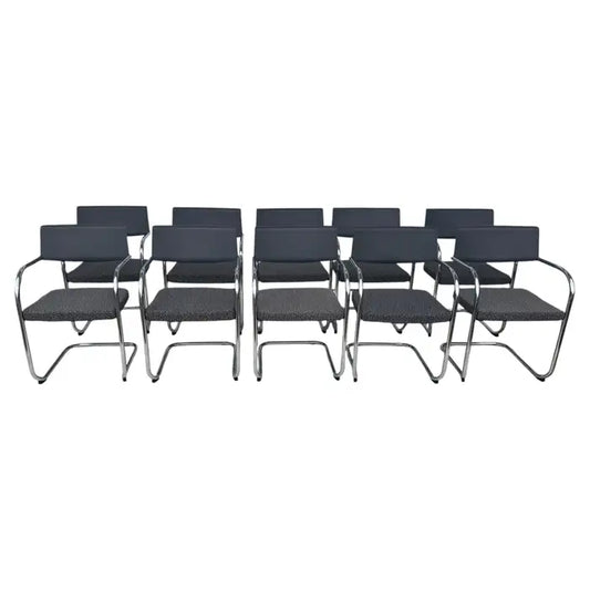 Authentic Knoll Moment side chair with modern upholstered seat