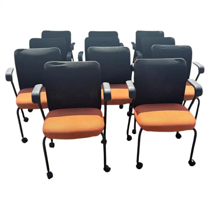 Authentic vintage Knoll dining chairs with upholstered seats