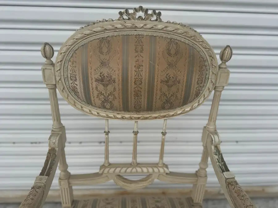 Louis XVI bergere chair vintage upholstered accent chair