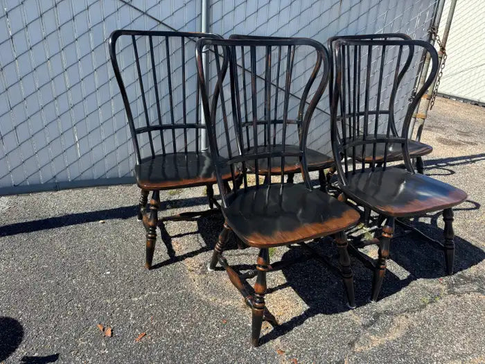 black spindle back chairs classic wooden dining furniture