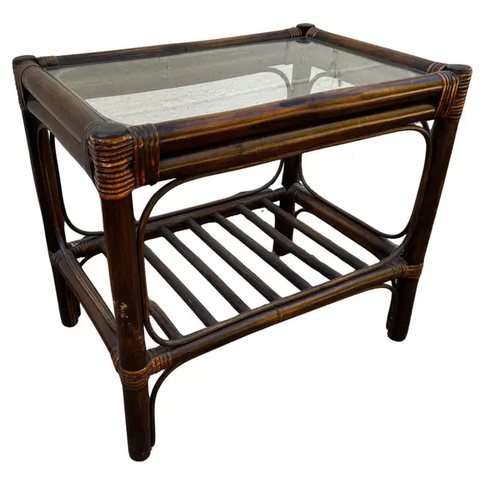Bamboo and rattan end table