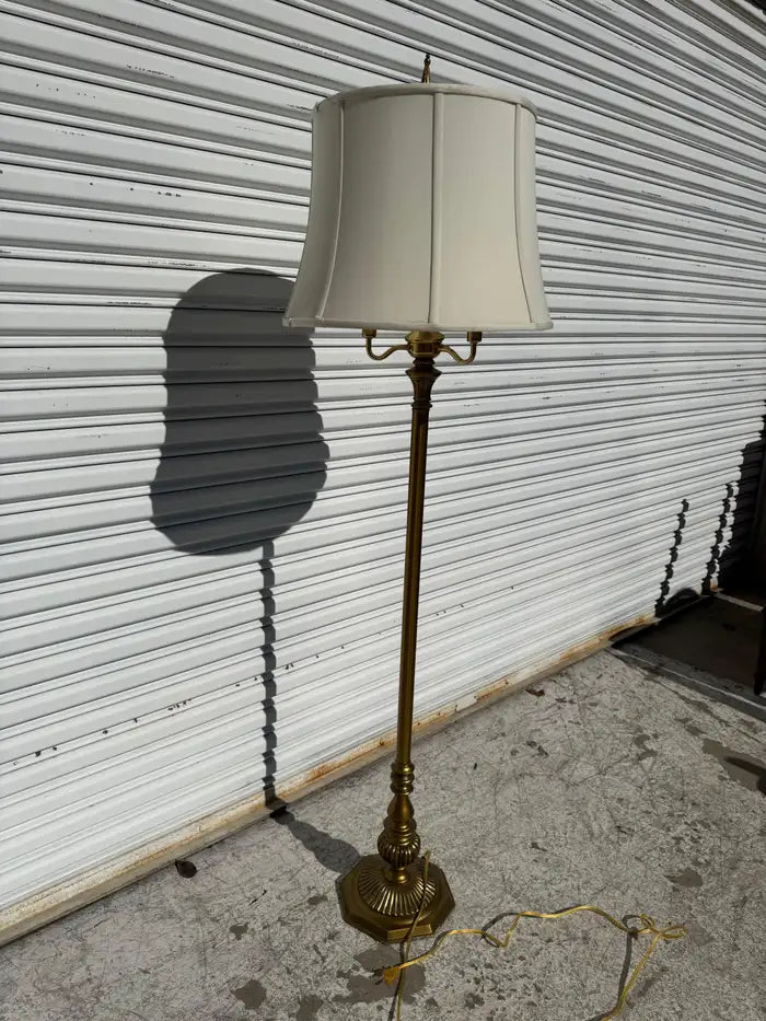 Stiffel made floor lamp with warm brass finish