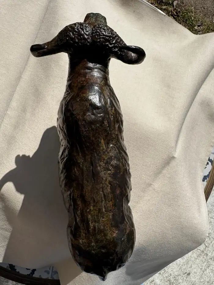 Hand cast bronze bull figurine