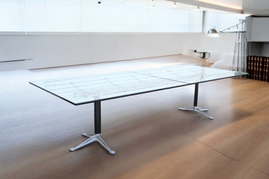 Burdick glass table by Herman Miller