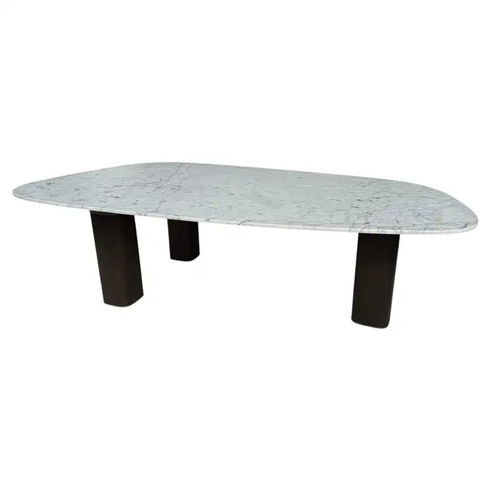 Burl walnut dining table with parquet inlay top