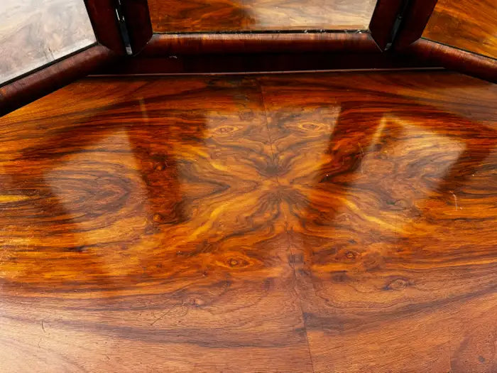 Burl wood vanity with matching chair