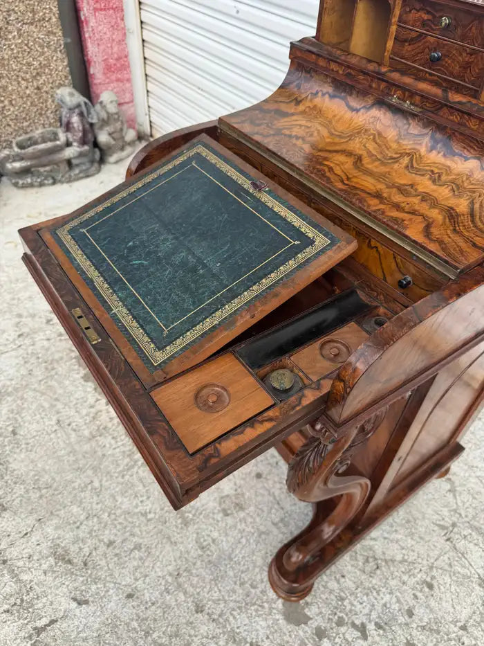 Burlwood Victorian writing desk