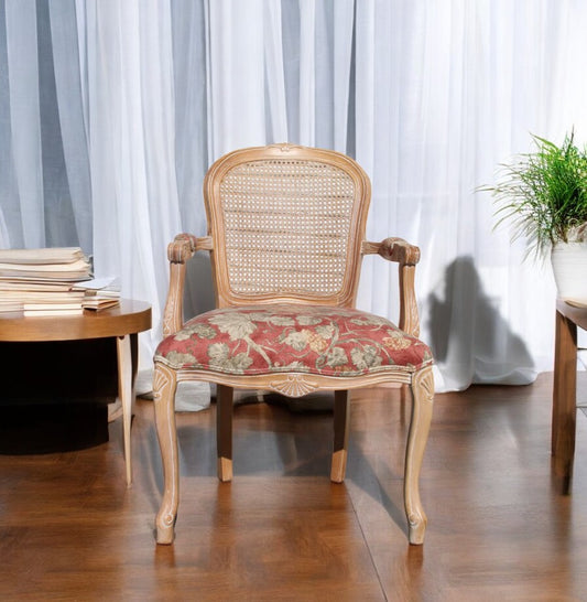 Enhance your decor with our Carved French Style King Cane Back Chair, an accent side chair that combines classic cane craftsmanship with a royal carved frame.