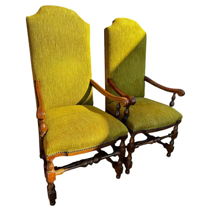 Traditional English oak dining armchairs