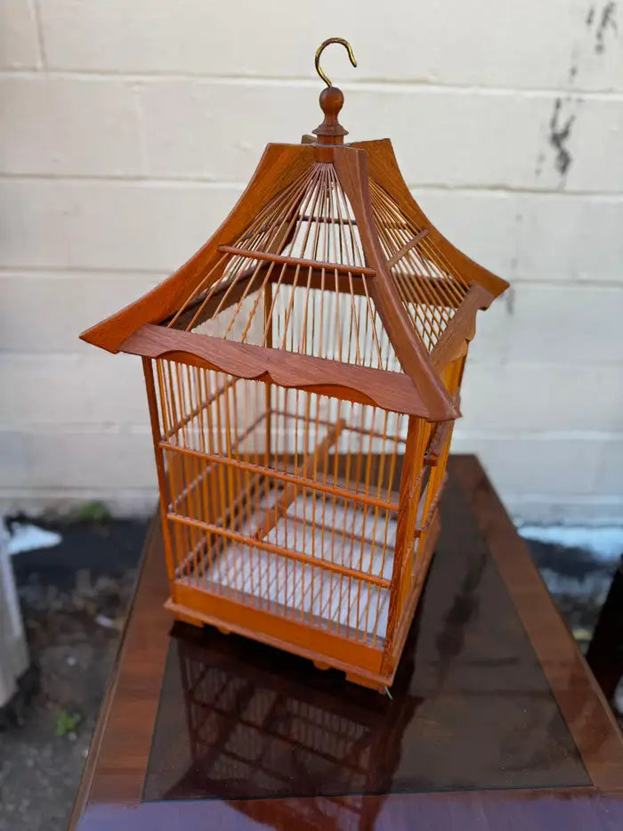 Vintage style wooden birdcage