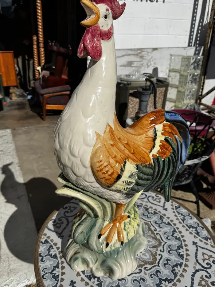 Folk art rooster sculpture