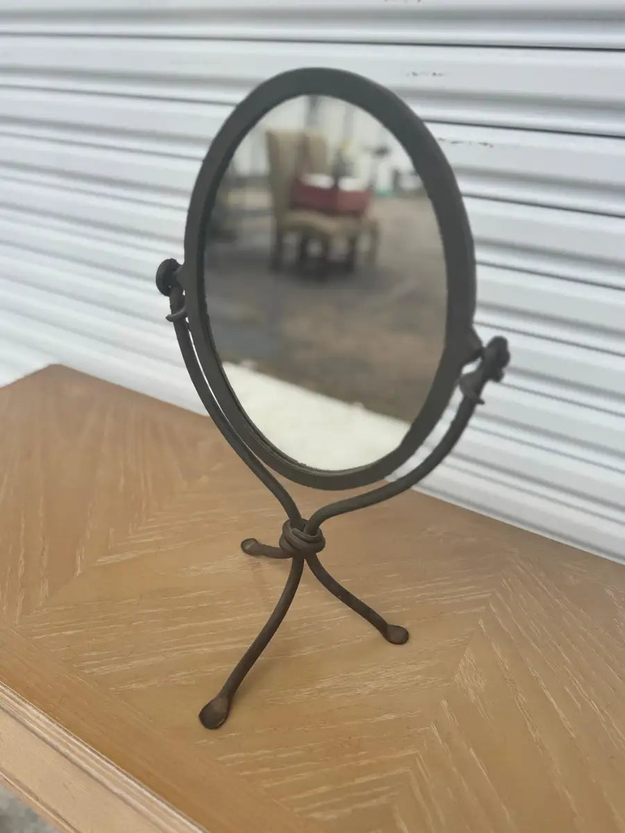 Tripod base floor mirror iron frame full length mirror