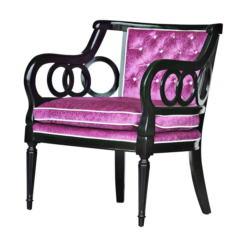 Designer glam purple living room club chair