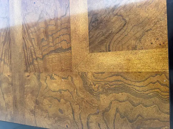 Vintage walnut burl dining table for formal dining room