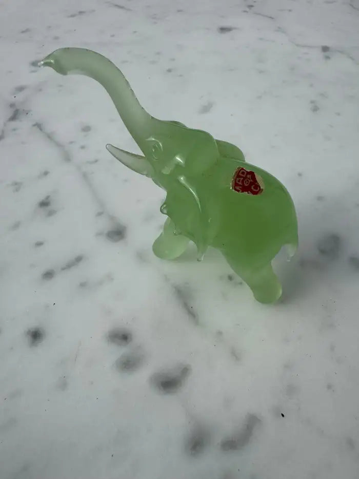 Vintage jadeite elephant carved stone sculpture