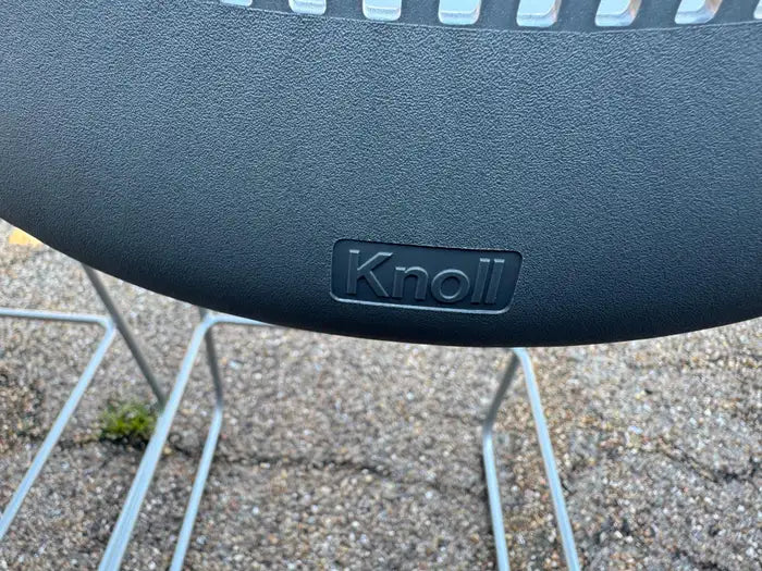 Premium Knoll counter stool with polished chrome frame