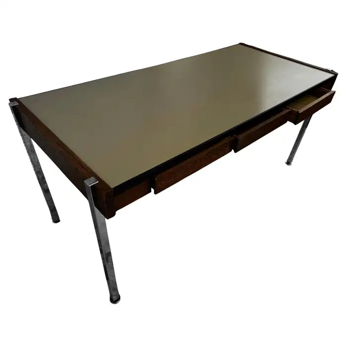 Vintage inspired walnut desk clean lines