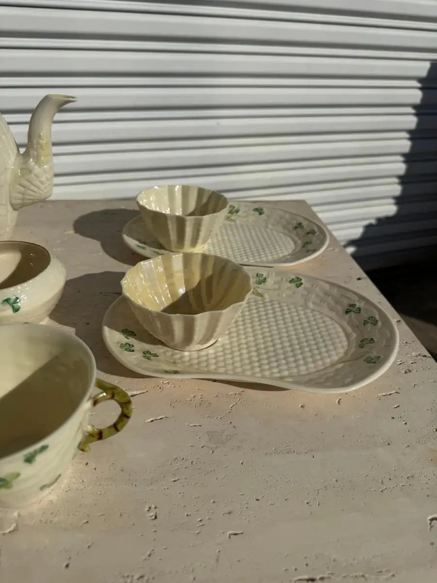 Irish ceramic tea set with delicate translucent porcelain