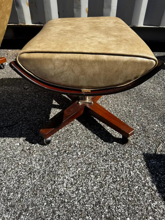 High back tufted leather swivel chair