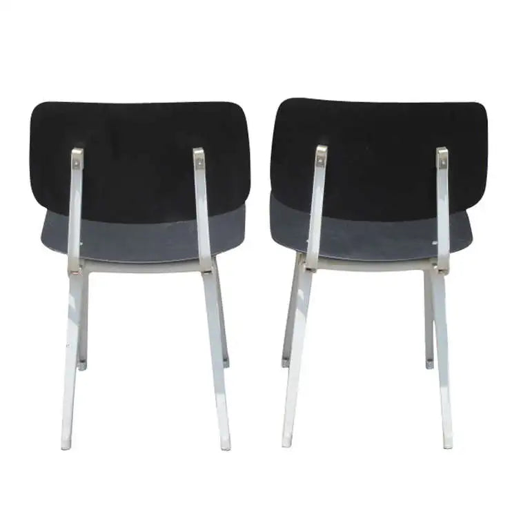 Retro modernist Jean Prouvé style side chairs durable frame.​
