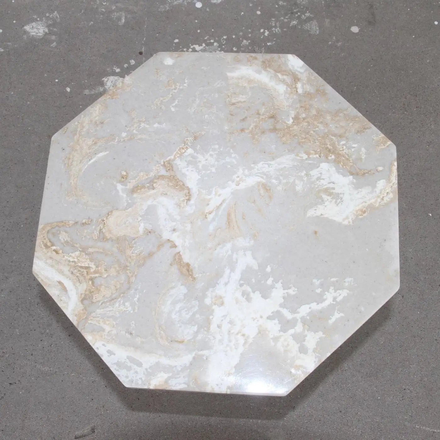 Hand carved pedestal marble top side table