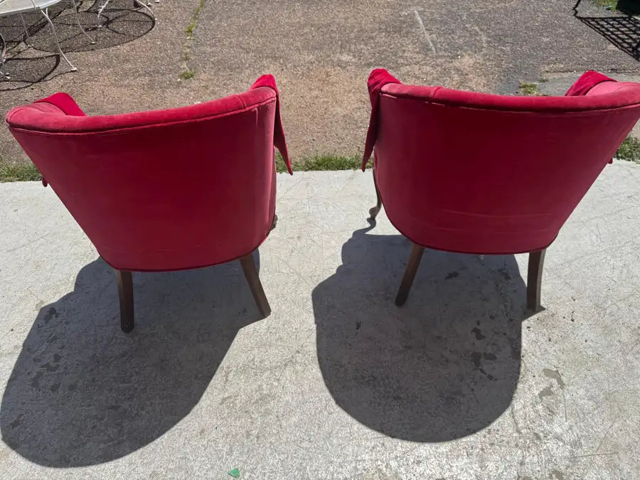 classic tub chairs with soft velvet upholstery