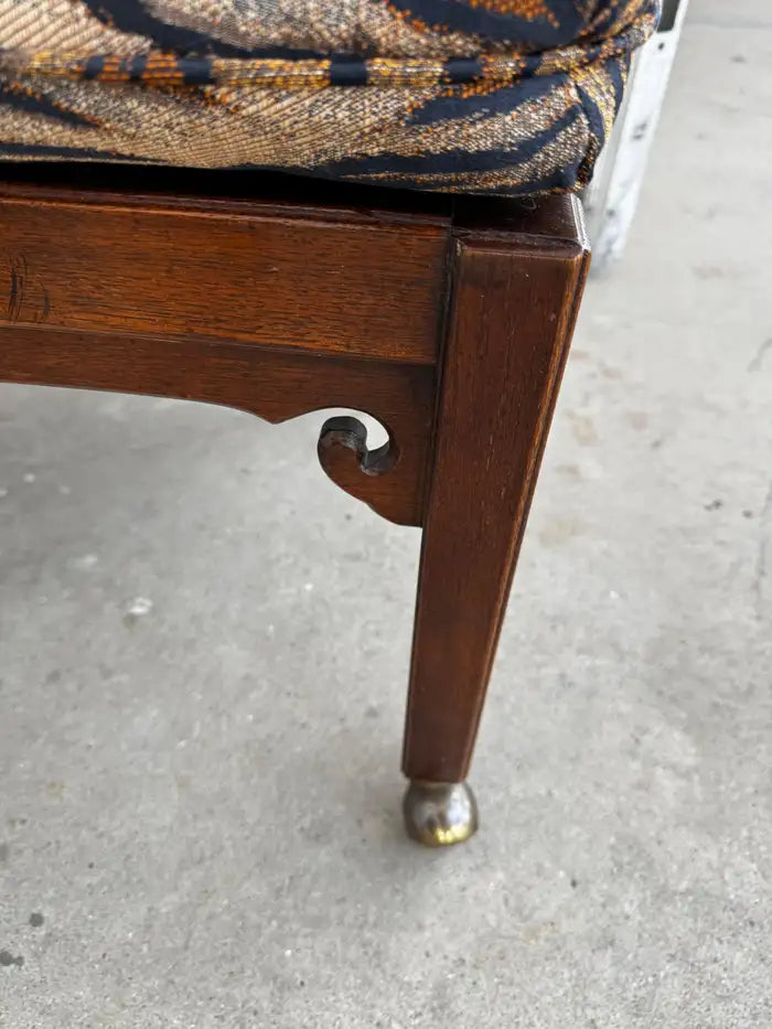 Classic walnut armchair woven cane panel detailed craftsmanship