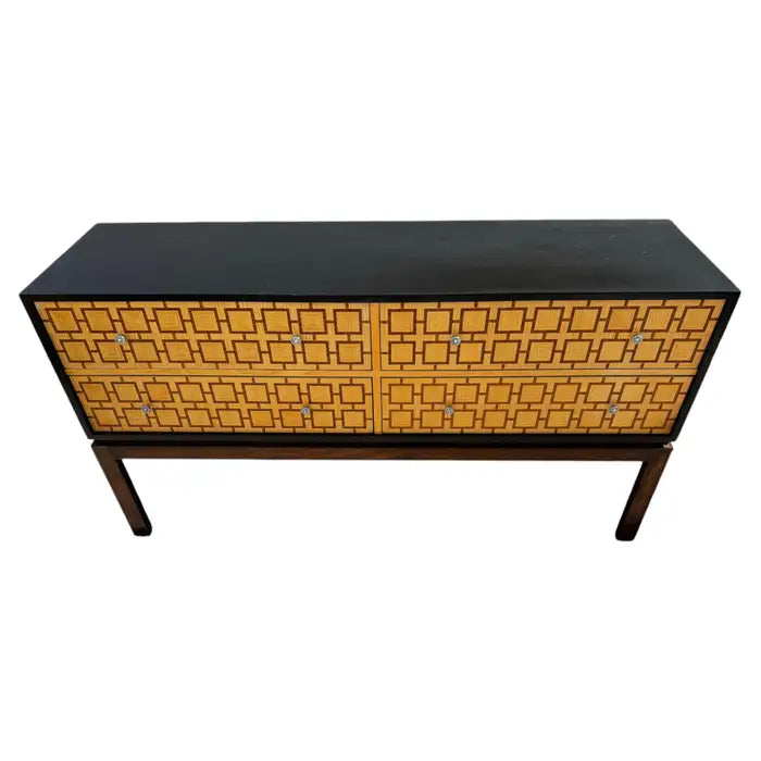 Antique style wood chest drawers elevated stand traditional design